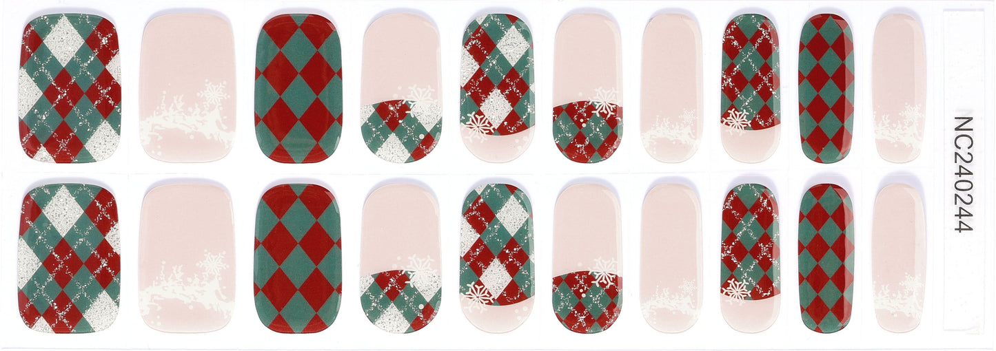Bold Babes Checkered Affair Semi Cured Gel Nail Stickers - TheBOLDBabes