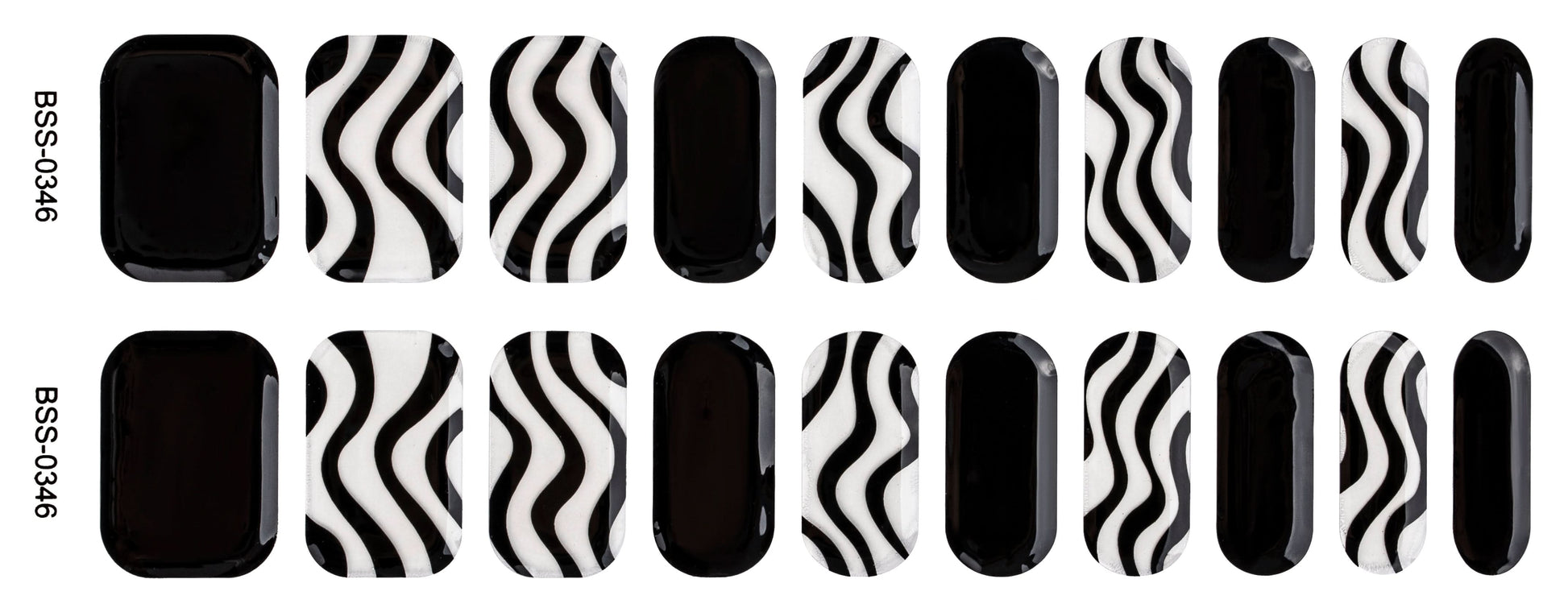 Bold Babes Mystic Black Semi Cured Gel Nail Stickers - TheBOLDBabes