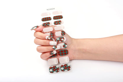 Bold Babes Checkered Affair Semi Cured Gel Nail Stickers - TheBOLDBabes
