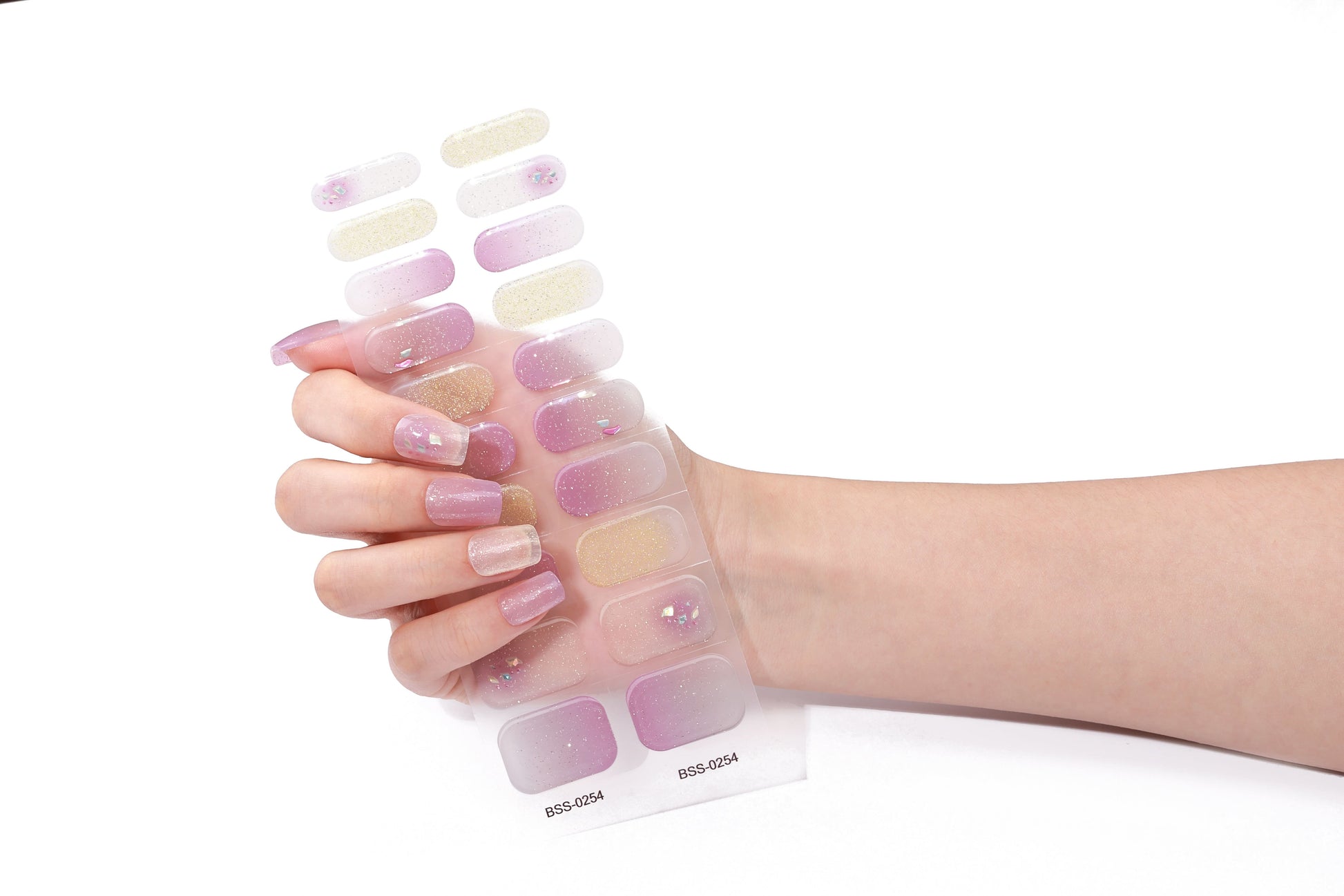 Bold Babes Blushing Brilliance Semi Cured Gel Nail Stickers - TheBOLDBabes