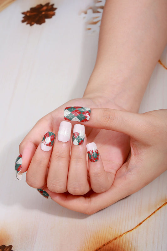 Bold Babes Checkered Affair Semi Cured Gel Nail Stickers - TheBOLDBabes