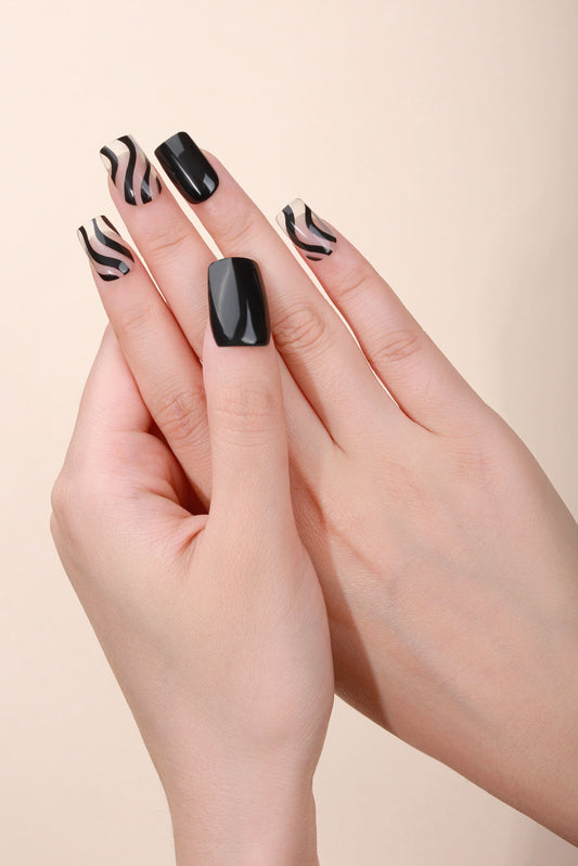Bold Babes Mystic Black Semi Cured Gel Nail Stickers - TheBOLDBabes
