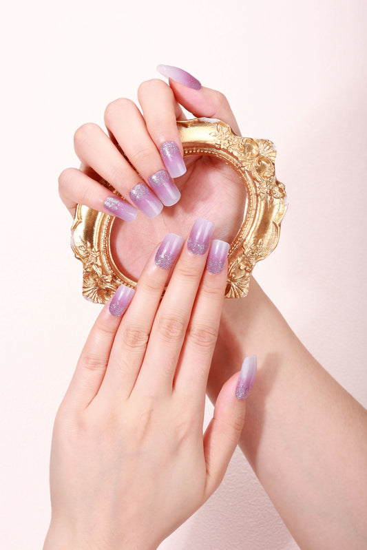 Bold Babes Purple patch Semi Cured Gel Nail Stickers - TheBOLDBabes