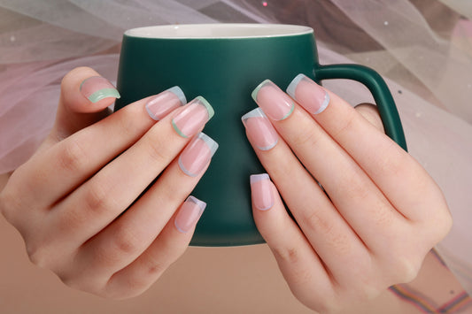 Bold Babes Pinkish Glory Semi Cured Gel Nail Stickers - TheBOLDBabes