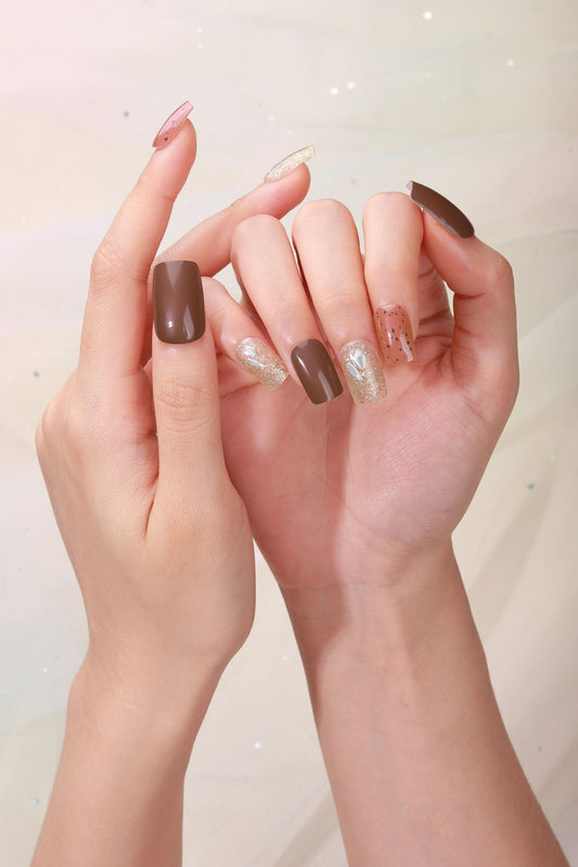 Bold Babes Coco Crush Semi Cured Gel Nail Stickers - TheBOLDBabes